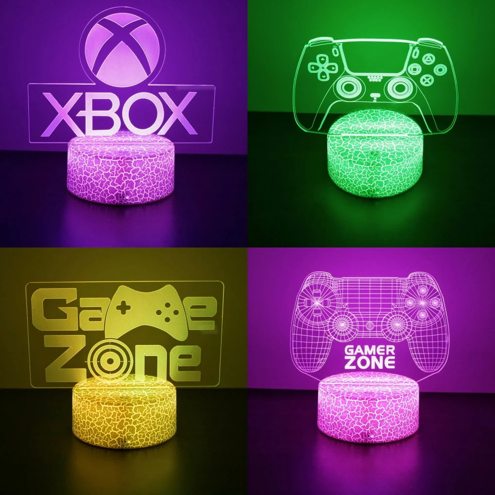 NEON GAMER 3D Lamp LED Night Light Gaming Setup RGB Children's Lamps Gamer Room Decoration Bedroom Table Lamp Personalized Gifts