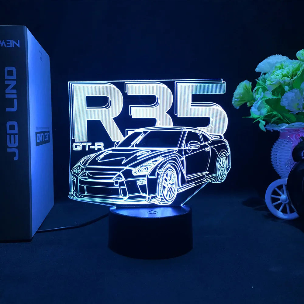 Sports Car 3d Illusion Lamp for Kids Bedroom Decor Nightlight Touch Sensor Atmosphere Birthday Gift Supercar Led Night Light