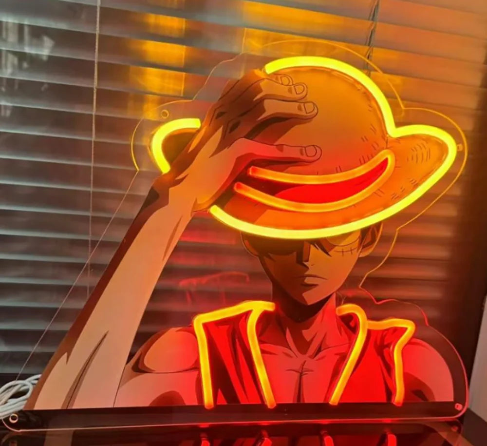 One Piece Pokemon Anime Neon Sign - LED Acrylic Night Light/Lamp for Home,USB Powered Bedroom Decor,Gaming Room Decor Gift