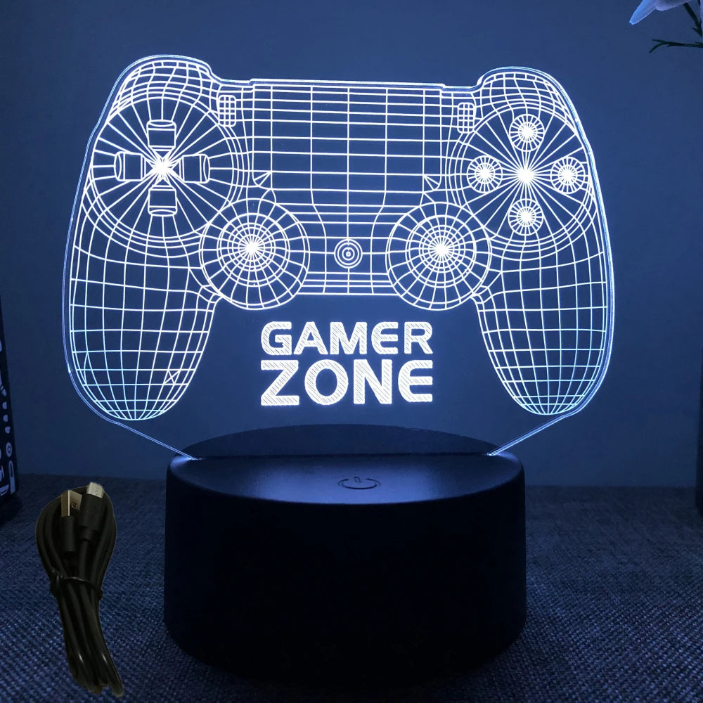 NEON GAMER 3D Lamp LED Night Light Gaming Setup RGB Children's Lamps Gamer Room Decoration Bedroom Table Lamp Personalized Gifts