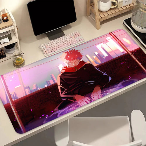 Anime J-Jujutsu K-Kaisen Sukuna XXL Large Desk Mat Mousepad Stitched Edges Waterproof Computer Laptop Gaming Office Desk Decor
