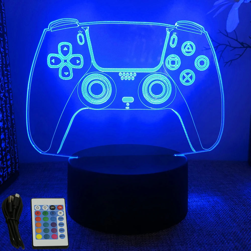 NEON GAMER 3D Lamp LED Night Light Gaming Setup RGB Children's Lamps Gamer Room Decoration Bedroom Table Lamp Personalized Gifts