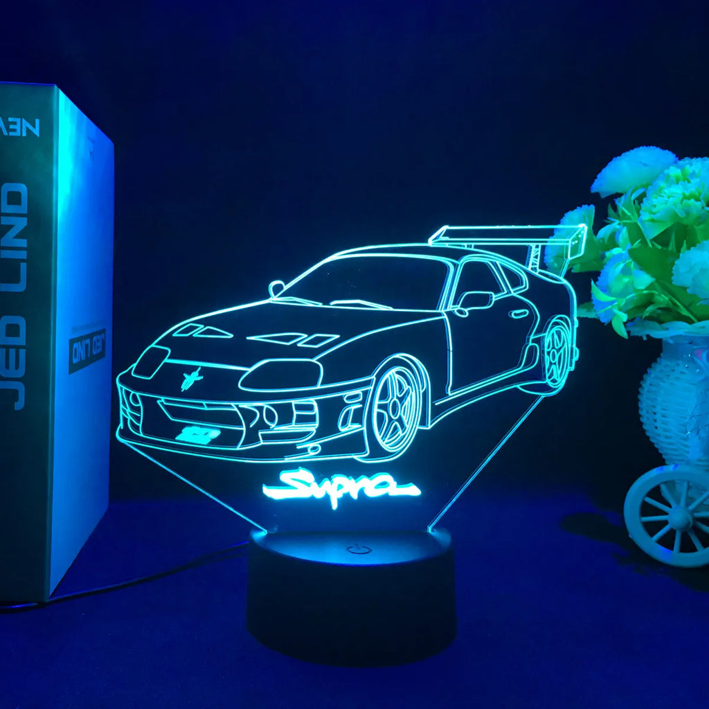 Sports Car 3d Illusion Lamp for Kids Bedroom Decor Nightlight Touch Sensor Atmosphere Birthday Gift Supercar Led Night Light