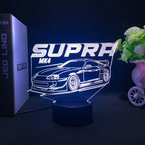 Sports Car 3d Illusion Lamp for Kids Bedroom Decor Nightlight Touch Sensor Atmosphere Birthday Gift Supercar Led Night Light