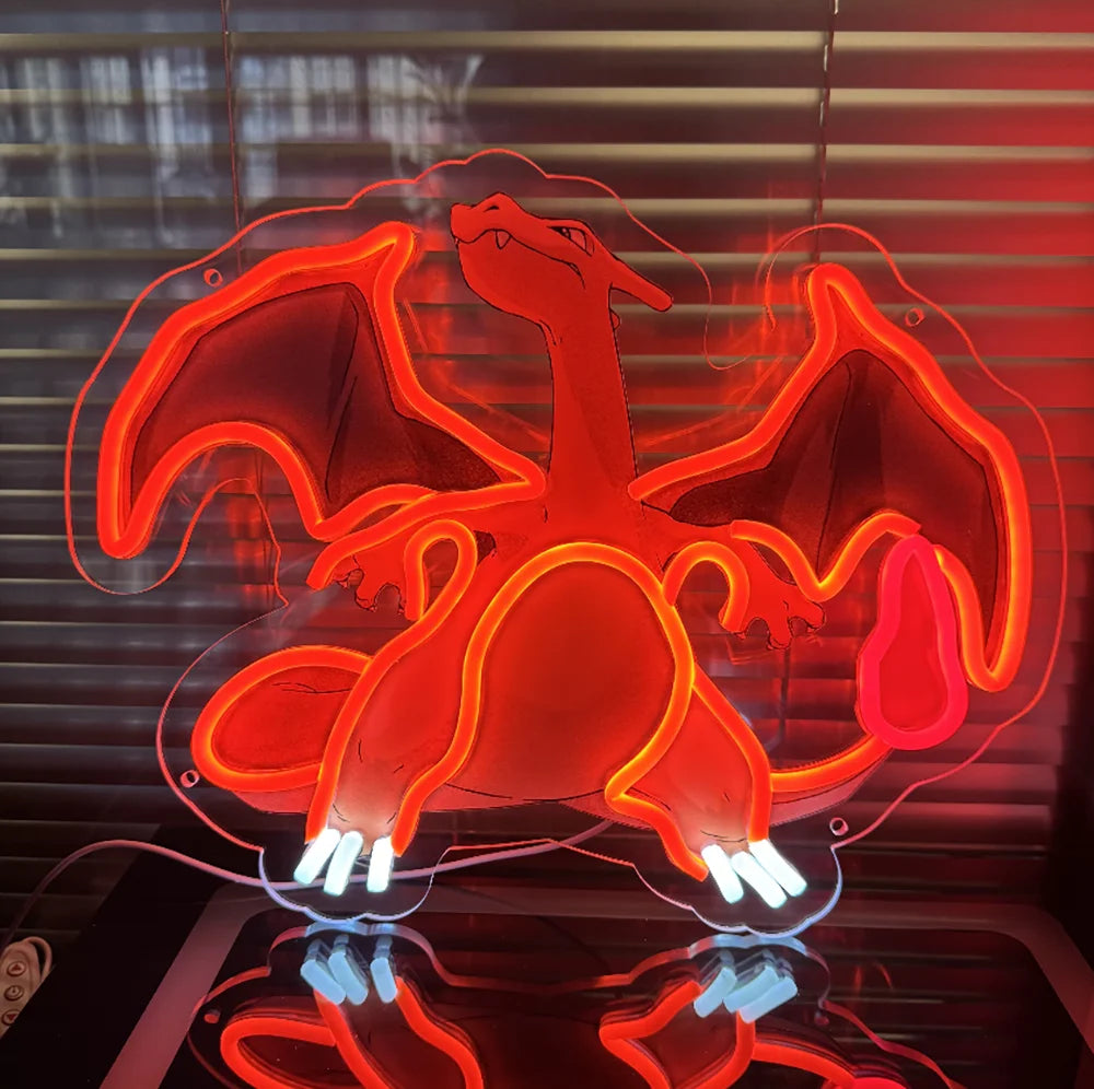 One Piece Pokemon Anime Neon Sign - LED Acrylic Night Light/Lamp for Home,USB Powered Bedroom Decor,Gaming Room Decor Gift