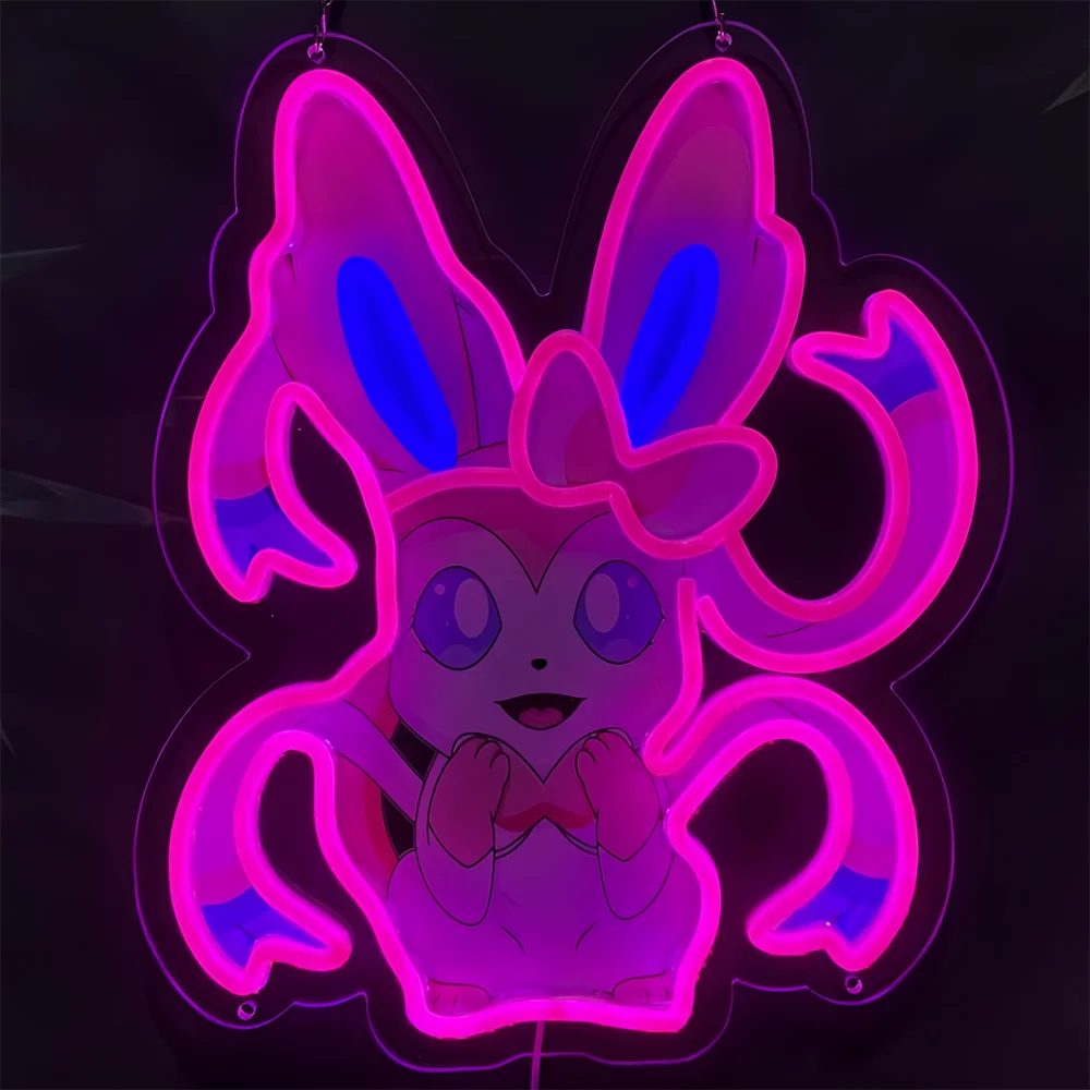 One Piece Pokemon Anime Neon Sign - LED Acrylic Night Light/Lamp for Home,USB Powered Bedroom Decor,Gaming Room Decor Gift