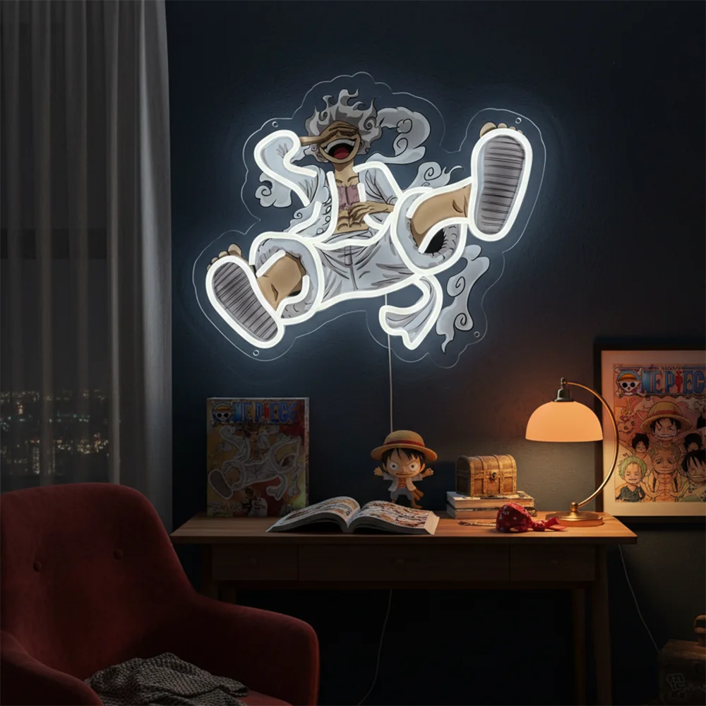 One Piece Pokemon Anime Neon Sign - LED Acrylic Night Light/Lamp for Home,USB Powered Bedroom Decor,Gaming Room Decor Gift