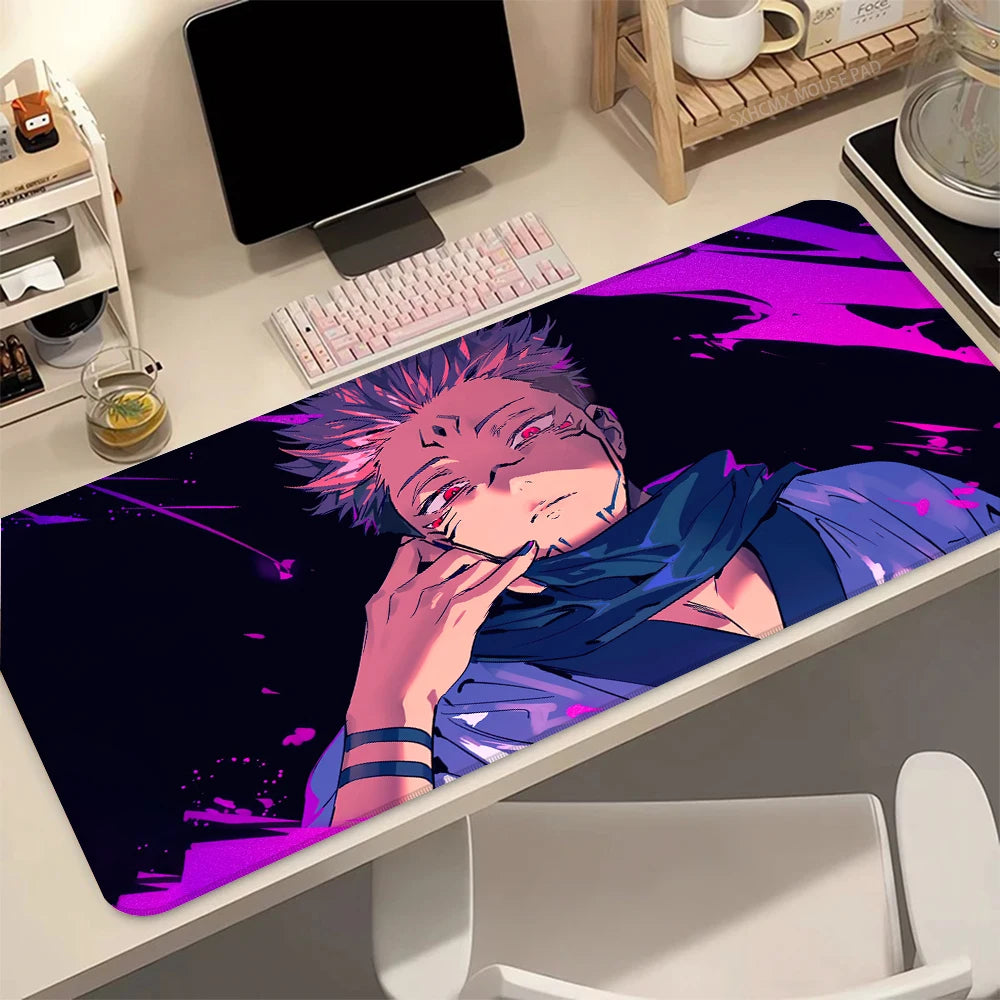 Anime J-Jujutsu K-Kaisen Sukuna XXL Large Desk Mat Mousepad Stitched Edges Waterproof Computer Laptop Gaming Office Desk Decor