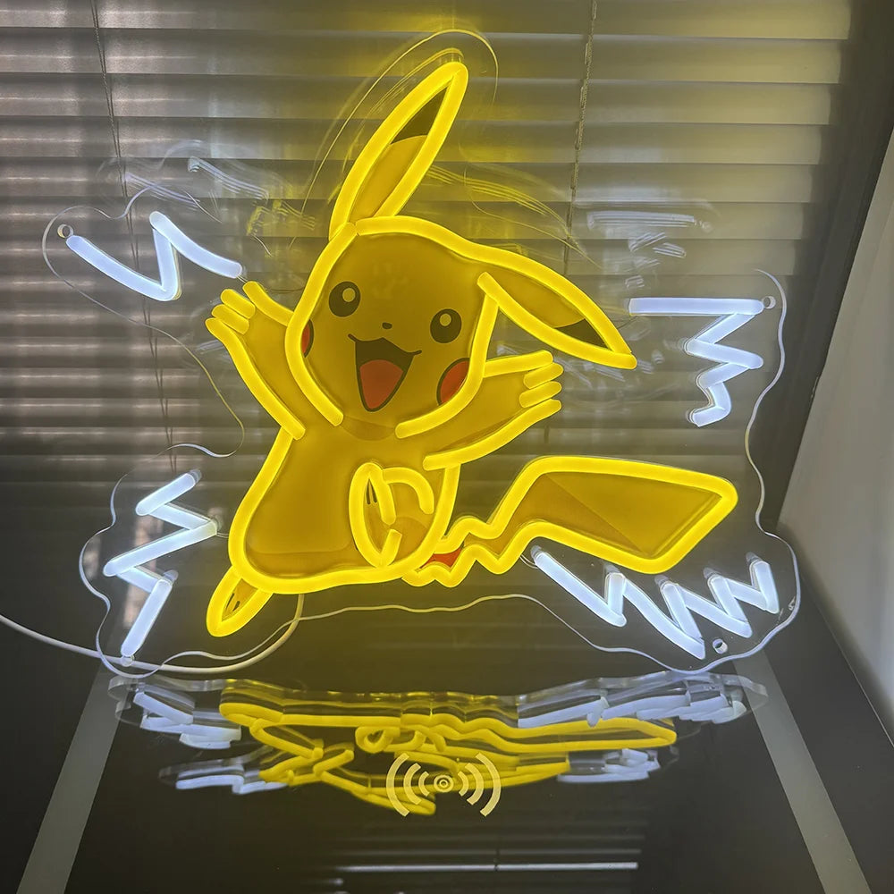 One Piece Pokemon Anime Neon Sign - LED Acrylic Night Light/Lamp for Home,USB Powered Bedroom Decor,Gaming Room Decor Gift