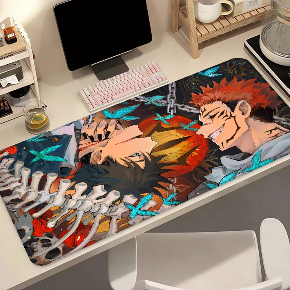 Anime J-Jujutsu K-Kaisen Sukuna XXL Large Desk Mat Mousepad Stitched Edges Waterproof Computer Laptop Gaming Office Desk Decor
