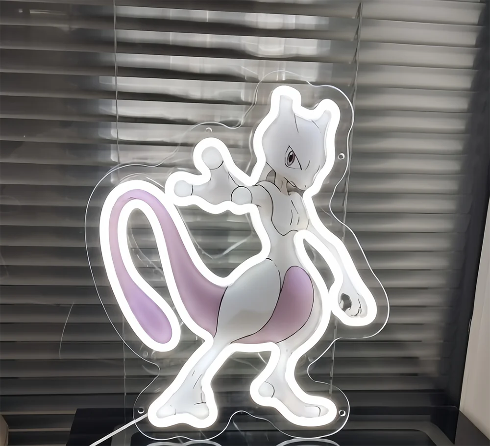 One Piece Pokemon Anime Neon Sign - LED Acrylic Night Light/Lamp for Home,USB Powered Bedroom Decor,Gaming Room Decor Gift